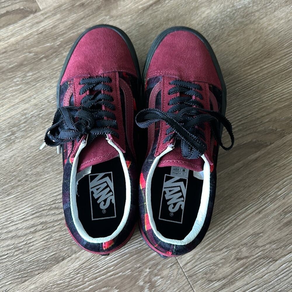 Vans Old Skool Stackform Platform Sneakers Velvet Plaid Women’s 6.5 - Picture 5 of 7